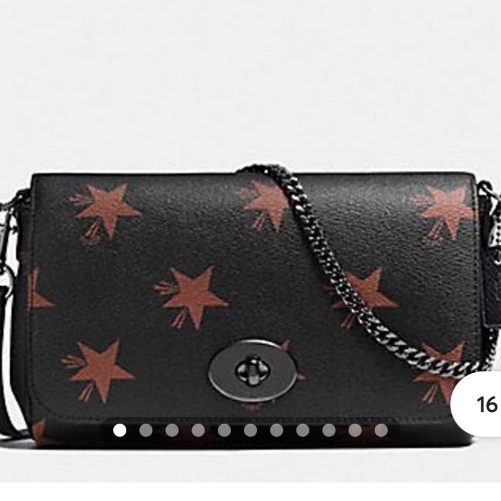 Coach Black and Brown Star Crossbody Bag
